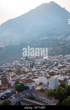 The ancient Pueblo Blanco, or white village of Gaucin, Andalucia, Spain Stock Photo