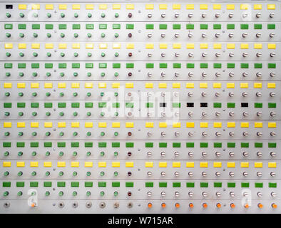 Control panel buttons background. Yellow and green buttons Stock Photo