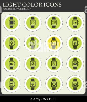 smart watch web icons for user interface design Stock Vector
