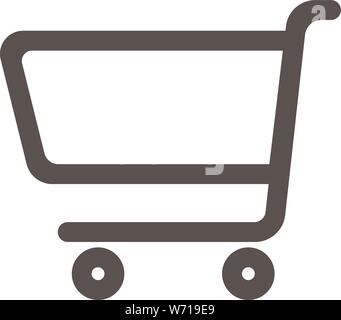 simple flat black and white shopping cart icon vector illustration Stock Vector