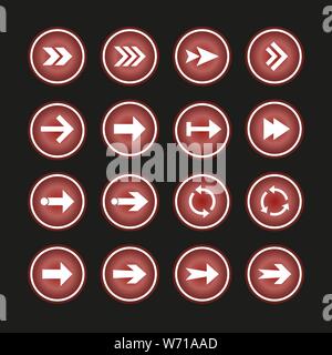 Vector illustration, flat design. Arrow icon set Stock Vector