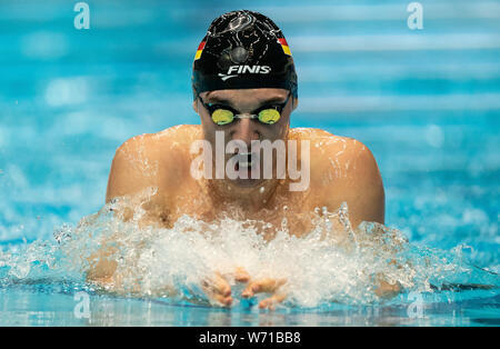 Berlin, Germany. 04th Aug, 2019. Swimming: German Championship: 200m Layers Men Preliminary: Ramon Klenz in action. Credit: Bernd Thissen/dpa/Alamy Live News Stock Photo