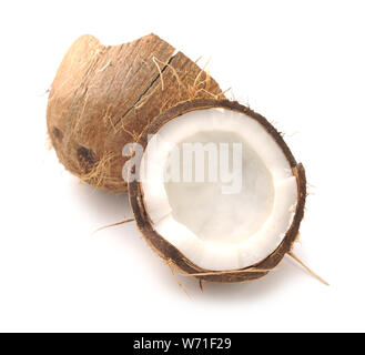 chopped coconut on white Stock Photo