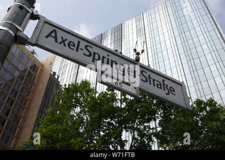 axel-springer straße road sign in berlin Stock Photo - Alamy