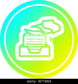 office paper stack circular icon with cool gradient finish Stock Vector ...