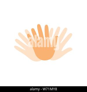 Hand wave waving hi or hello gesture flat vector icon for apps and websites. Greeting sign. Hello symbol. Stock Vector