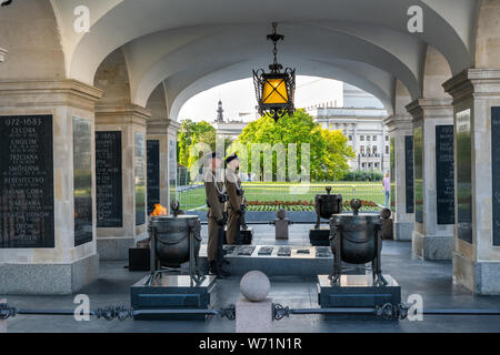 Tomb of the Unknown Soldier in city of Warsaw in Poland Stock Photo