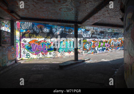 Graffiti around Leak Street tunnel under Waterloo station, London, UK ...