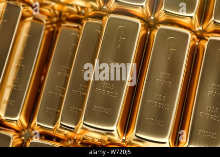 Shiny Gold bars - 3D Rendering Stock Photo