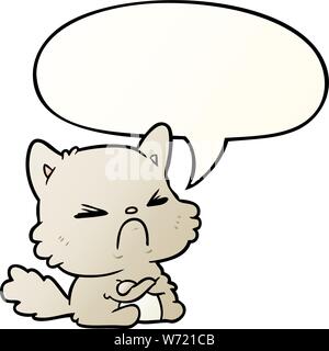 cute cartoon angry cat with speech bubble sticker Stock Vector Image & Art  - Alamy