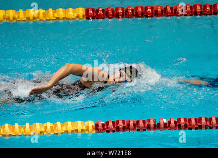 Berlin, Germany. 04th Aug, 2019. Swimming: German Championship: 800m Freestyle Women Final: Sarah Köhler swims to victory. Credit: Bernd Thissen/dpa/Alamy Live News Stock Photo