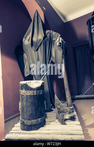 Execution axe, museum in Prague, Czech Republic Stock Photo