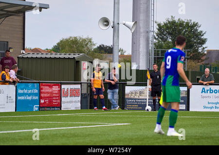 Slough Town FC vs Dorking Wanderers at Arbour Park, Slough, Berkshire, England on Saturday 03 August 2019. Photo: Philip J.A Benton Stock Photo