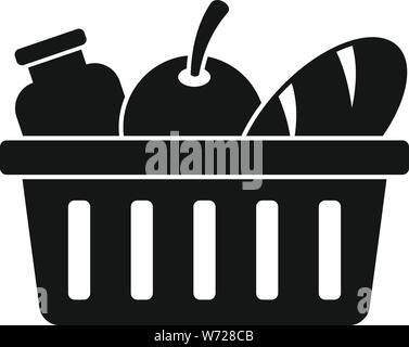 Volunteer food basket icon. Simple illustration of volunteer food basket vector icon for web design isolated on white background Stock Vector
