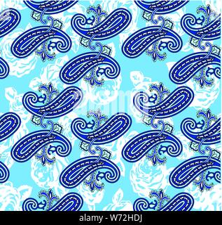Paisley pattern floral traditional ornaments ethnic background. Seamless vector pattern. Stock Vector