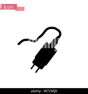 Power adapter icon isolated of flat style. Vector illustration. eps10 Stock Vector