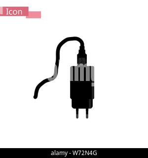 Power adapter icon isolated of flat style. Vector illustration. eps 10 Stock Vector