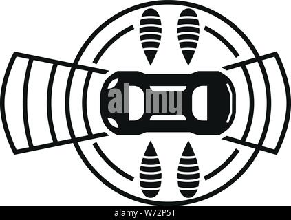 Top view smart car icon. Simple illustration of top view smart car vector icon for web design isolated on white background Stock Vector
