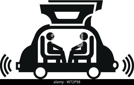Futuristic autopilot car icon. Simple illustration of futuristic autopilot car vector icon for web design isolated on white background Stock Vector