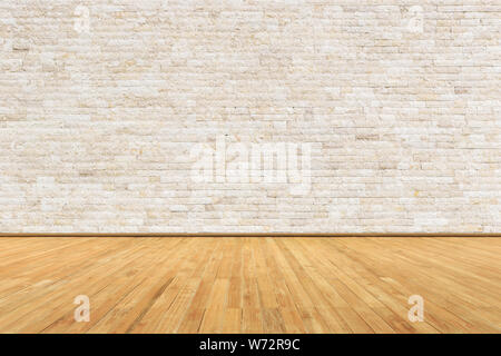 Empty room with wall and wooden floor. Free space perspective room interior can be used for photo montage or product display design and advertising Stock Photo