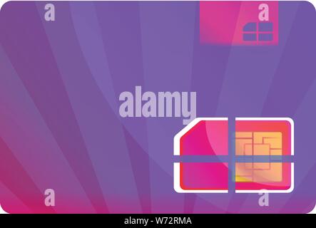 Purple phone sim card icon. Cartoon of purple phone sim card vector icon for web design isolated on white background Stock Vector