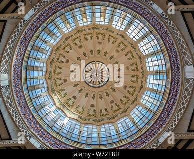 Mercado de Colon (Columbus Market), the historical public market n the city center of Valencia, Spain. It is one of the main works of the Valencian Ar Stock Photo