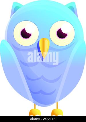 Blue gradient owl icon. Cartoon of blue gradient owl vector icon for web design isolated on white background Stock Vector