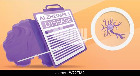 Alzheimer disease concept banner. Cartoon illustration of alzheimer disease vector concept banner for web design Stock Vector