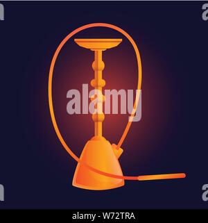 Orange hookah icon. Cartoon of orange hookah vector icon for web design isolated on white background Stock Vector