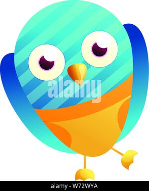 Owl with apron icon. Cartoon of owl with apron vector icon for web design isolated on white background Stock Vector