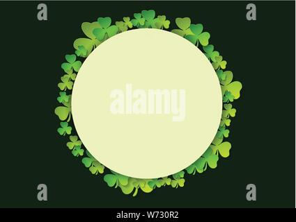 St. Patricks Day green shamrock clovers vector celebration background Stock Vector