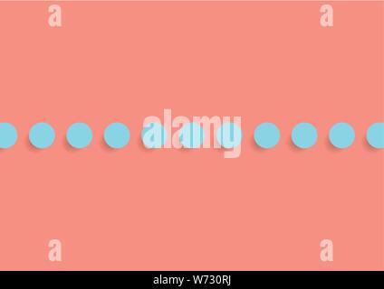 Turquoise and pink circles minimal abstract vector background Stock Vector