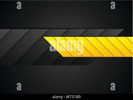 Orange and black contrast abstract technology background. Vector corporate geometric design Stock Vector
