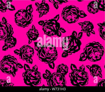 Vector seamless pattern with beautiful roses. Image of a bouquet of roses. Stock Vector