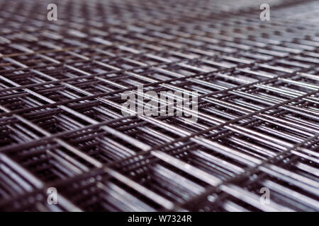 Metal grid. Heavy industry production. Metal rolling plant Stock Photo