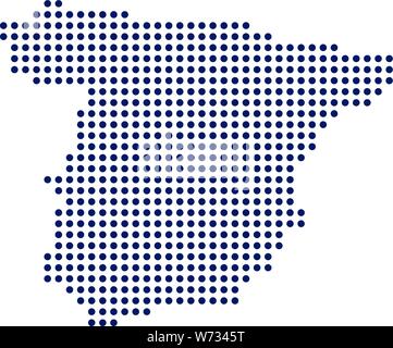 Spain Dot Map. Digital concept. Vector Design Stock Vector