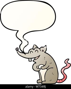 cartoon rat with speech bubble in smooth gradient style Stock Vector