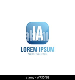 Initial IA logo template with modern frame. Minimalist IA letter logo vector illustration design Stock Vector