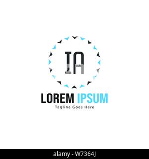Initial IA logo template with modern frame. Minimalist IA letter logo vector illustration design Stock Vector