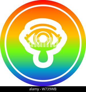 mystic eye crying blood circular icon with rainbow gradient finish ...