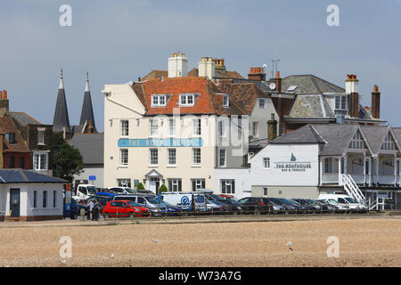 The Royal Hotel and pretty Georgian townhouses on Beach Street on Deal's seafront, in east Kent, UK