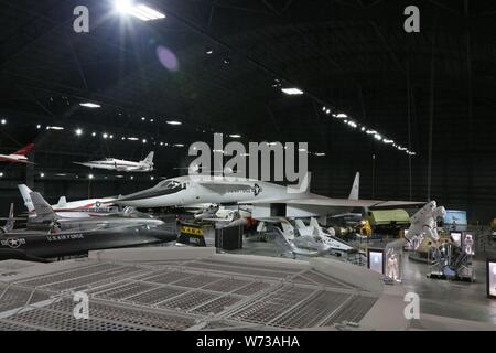 (190804) -- DAYTON (U.S.), Aug. 4, 2019 (Xinhua) -- Photo taken on July 24, 2019 shows various aerospace vehicles displayed at the Research and Development Gallery of the National Museum of the U.S. Air Force in Dayton, Ohio, the United States. Dayton, located in Ohio of the United States, is the hometown of the Wright brothers, inventors of airplane. In about one hundred years following the invention, Dayton is known as the cradle of aviation and became an aviation hub in the states. The Dayton Aviation Heritage National Historical Park and the National Museum of the U.S. Air Force have been Stock Photo