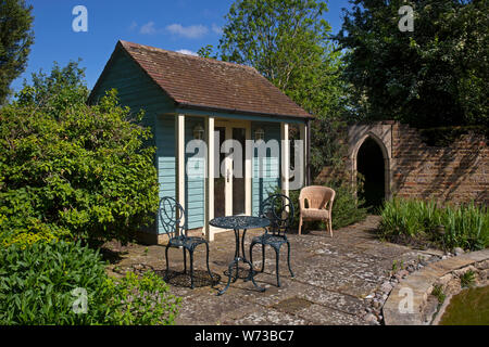 Summerhouse in English garden, England Stock Photo