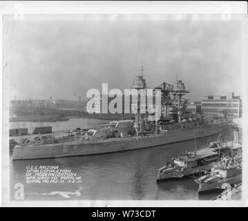 USS Arizona, Upon Completion of Modernization, Norfolk Navy Yard Ports ...