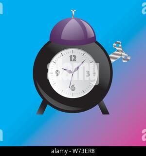 Vector clock with simple but unique design. Good for icon, logo and wallpers. Flat style for remind to wake up. Stock Vector