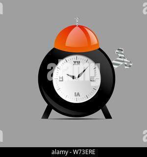 Vector clock with simple but unique design. Good for icon, logo and wallpers. Flat style for remind to wake up. Stock Vector