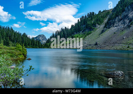 MT BAKER AREA LAKE WITH REFLECTIONS Stock Photo