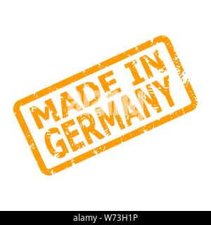 Made in germany rubber stamp for place of manufacture. Product made in germany, badge certificate guarantee, stamp emblem german, germany warranty man Stock Vector