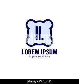 Initial IL logo template with modern frame. Minimalist IL letter logo vector illustration design Stock Vector