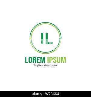 Initial IL logo template with modern frame. Minimalist IL letter logo vector illustration design Stock Vector
